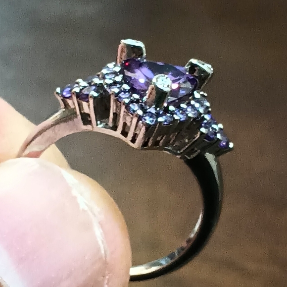 Prized Amethyst Transparent Intense, Women's Wedding Rings, Purple Sz 6.75 - Picture 3 of 6